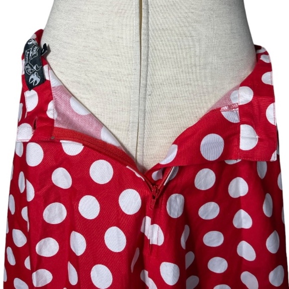 Hell Bunny Vixen Red & White Polka Dot Mariam Circle Skirt - Picture 6 of 7